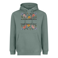 Sage wildflower your text here Heavyweight Hoodie - MaliasSmallBusiness