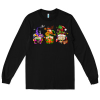Black hallothanksmas gnome Long Sleeve Tee - AdoDesignShop