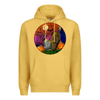 Antique Gold halloween round Premium Hoodie - BundleAndBundleShop