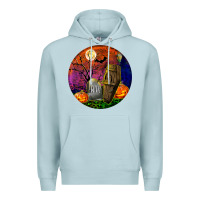Blue Mist halloween round Premium Hoodie - BundleAndBundleShop