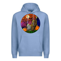Colony Blue halloween round Premium Hoodie - BundleAndBundleShop