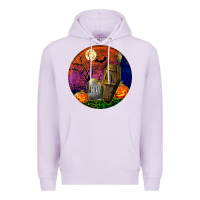 Lilac halloween round Premium Hoodie - BundleAndBundleShop
