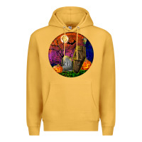 Mustard halloween round Premium Hoodie - BundleAndBundleShop