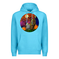 Ocean Blue halloween round Premium Hoodie - BundleAndBundleShop