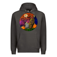 Smoke halloween round Premium Hoodie - BundleAndBundleShop