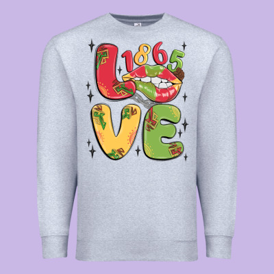 Love Juneteenth Lips Premium Sweatshirt Designed By Maliassmallbusiness