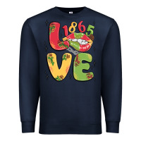 Navy love juneteenth lips Premium Sweatshirt - MaliasSmallBusiness