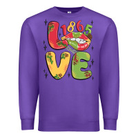 Purple love juneteenth lips Premium Sweatshirt - MaliasSmallBusiness