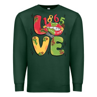 Sports Green love juneteenth lips Premium Sweatshirt - MaliasSmallBusiness