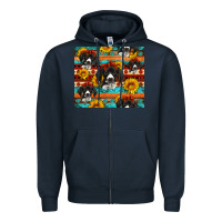 Navy western german shorthaired pointer Zipper Hoodie - Artiststas
