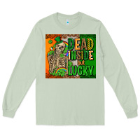 Matcha irish flag with shamrocks  dead inside but lucky Long Sleeve Tee - AdoDesignShop