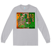 Moon Dust irish flag with shamrocks  dead inside but lucky Long Sleeve Tee - AdoDesignShop