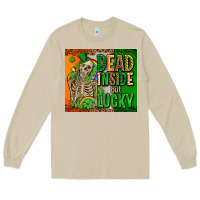 Mushroom irish flag with shamrocks  dead inside but lucky Long Sleeve Tee - AdoDesignShop