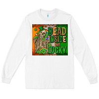 White irish flag with shamrocks  dead inside but lucky Long Sleeve Tee - AdoDesignShop