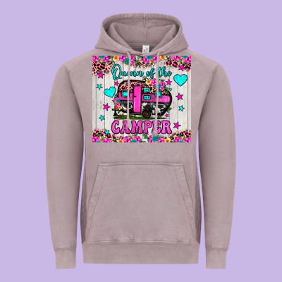 Queen Of The Camper Vintage Hoodie Designed By Jahusdesignshop