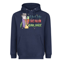 Navy i feel like garbage raccoon Heavyweight Hoodie - MaliasSmallBusiness
