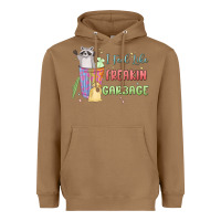 Toasted Coconut i feel like garbage raccoon Heavyweight Hoodie - MaliasSmallBusiness