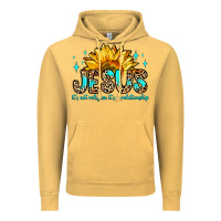 Vintage Mustard jesus it s not religion it s a relationship Vintage Hoodie - Zillion Design Studio