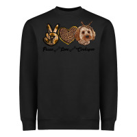 Black peace love cockapoo Heavyweight Sweatshirt - RanaPortraitStore