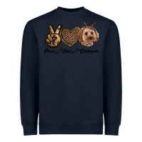 Navy peace love cockapoo Heavyweight Sweatshirt - RanaPortraitStore