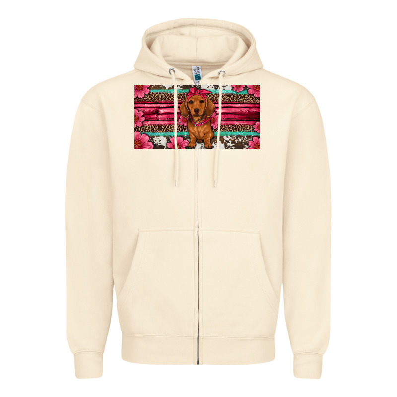Dachshund Puppy License Plate Zipper Hoodie by Artiststas | Teevron
