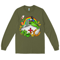 Army Green nurse  st patricks Long Sleeve Tee - AdoDesignShop