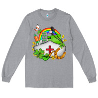 Heather Grey nurse  st patricks Long Sleeve Tee - AdoDesignShop