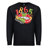 Black 1865 juneteenth lips Premium Sweatshirt - MaliasSmallBusiness