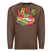 Chestnut 1865 juneteenth lips Premium Sweatshirt - MaliasSmallBusiness
