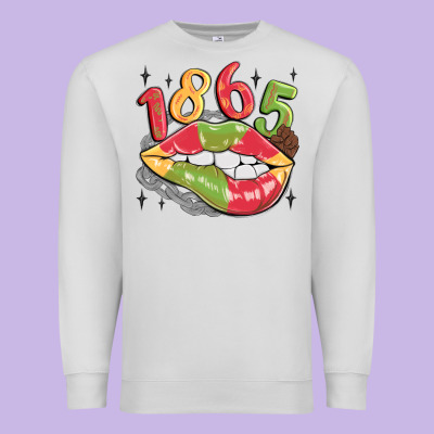 1865 Juneteenth Lips Premium Sweatshirt Designed By Maliassmallbusiness