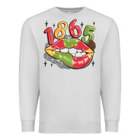 Dove Grey 1865 juneteenth lips Premium Sweatshirt - MaliasSmallBusiness