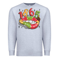Heather Grey 1865 juneteenth lips Premium Sweatshirt - MaliasSmallBusiness