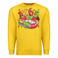 Lemon 1865 juneteenth lips Premium Sweatshirt - MaliasSmallBusiness