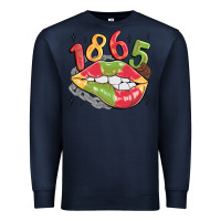 Navy 1865 juneteenth lips Premium Sweatshirt - MaliasSmallBusiness