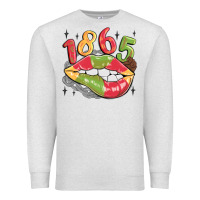 Oatmeal Heather 1865 juneteenth lips Premium Sweatshirt - MaliasSmallBusiness