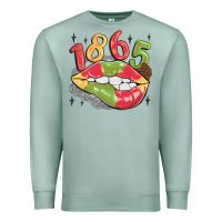 Seafoam 1865 juneteenth lips Premium Sweatshirt - MaliasSmallBusiness