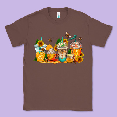 Bumble Bee Coffee Cups Classic Tee Designed By Adodesignshop