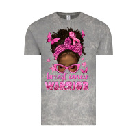 Cloud Rock afro messy bun breast cancer warrior Vintage Tee - texasbilliewilder