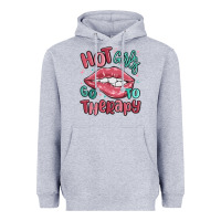 Heather Grey hot girls go to therapy Heavyweight Hoodie - MaliasSmallBusiness