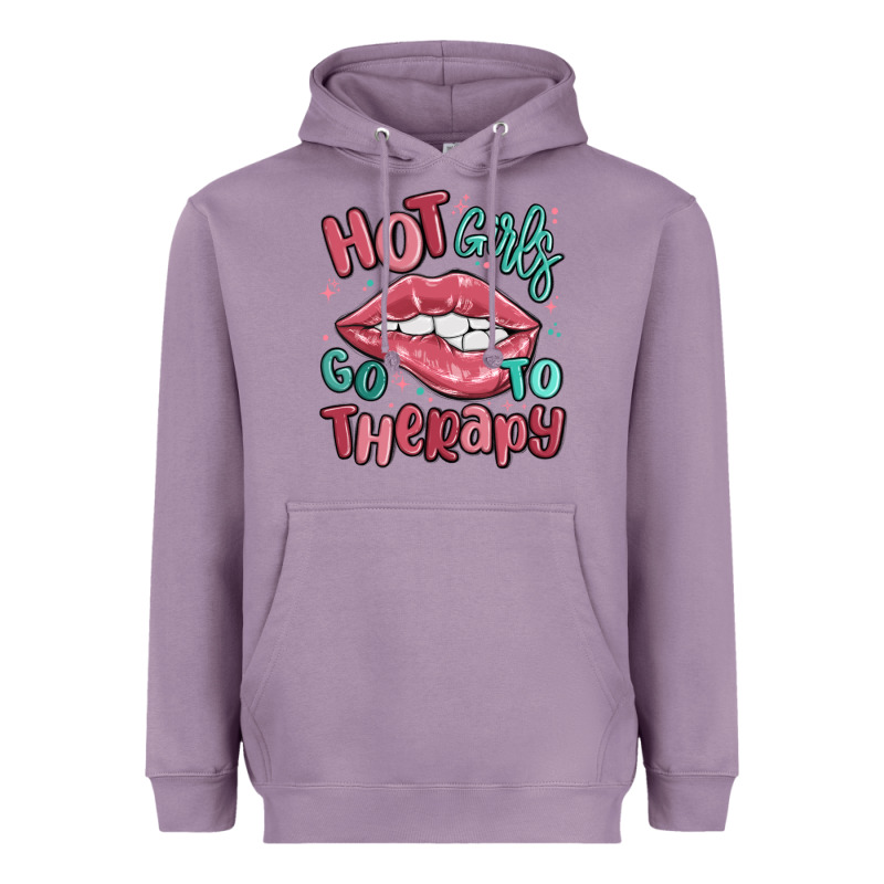 Hot Girls Go To Therapy Heavyweight Hoodie by MaliasSmallBusiness | Teevron