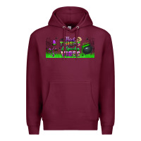 Burgundy thick thighs and spooky vibes libbey glass Premium Hoodie - BundleAndBundleShop