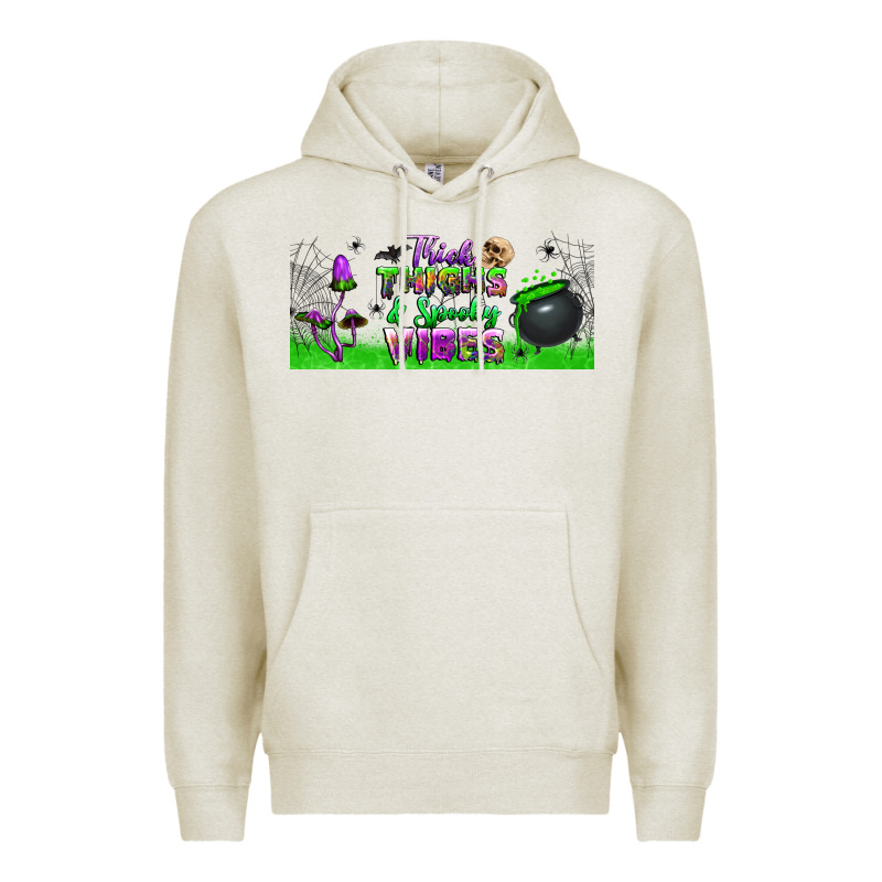 Thick Thighs And Spooky Vibes Libbey Glass Premium Hoodie by BundleAndBundleShop | Teevron