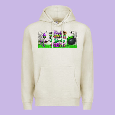 Thick Thighs And Spooky Vibes Libbey Glass Premium Hoodie Designed By Bundleandbundleshop