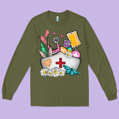 Nurse  Easter Long Sleeve Tee Designed By Adodesignshop