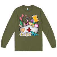 Army Green nurse  easter Long Sleeve Tee - AdoDesignShop