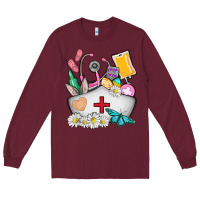 Burgundy nurse  easter Long Sleeve Tee - AdoDesignShop