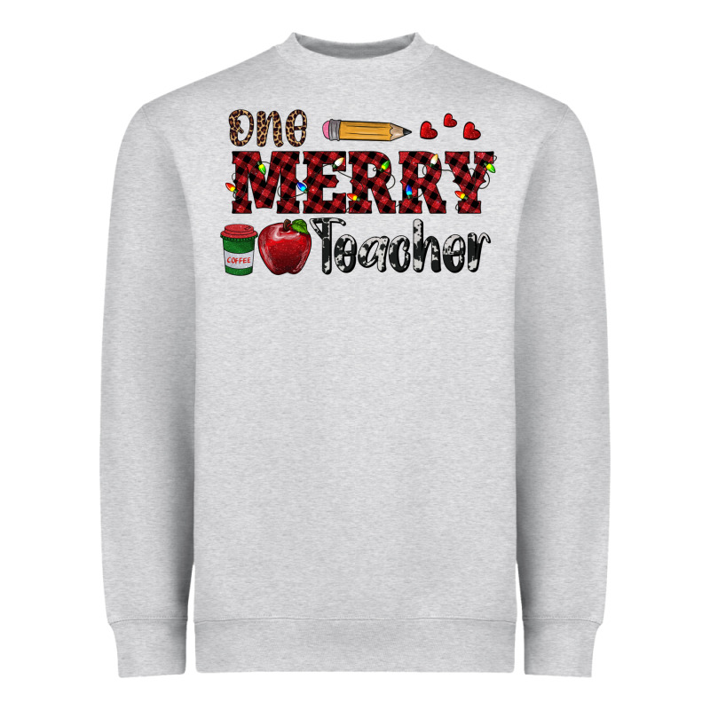 One Merry Teacher Heavyweight Sweatshirt by RanaPortraitStore | Teevron