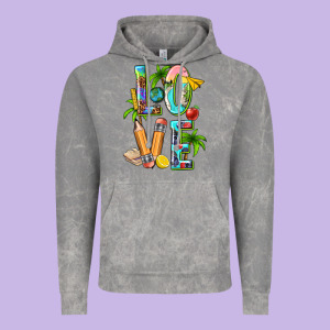 Summer Love Teacher Vintage Hoodie Designed By Texasbilliewilder