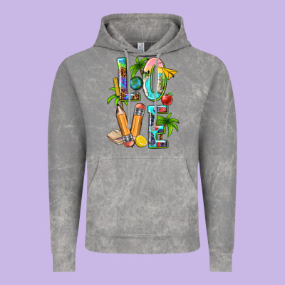 Summer Love Teacher Vintage Hoodie Designed By Texasbilliewilder