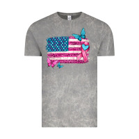 Cloud Rock American flag breast cancer with ribbon Vintage Tee - texasbilliewilder